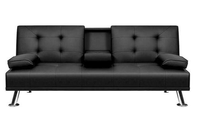 $311 Faux Leather Folding Futon Sofa Bed