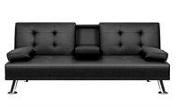$311 Faux Leather Folding Futon Sofa Bed