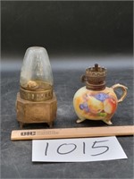 Vintage Mini Oil Lamps-Brass Hong Kong, and Japan