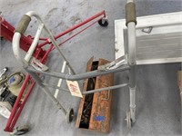 Handicap Walker & Metal Toolbox w/Old Tools