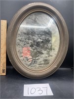 Vintage Oval Mirror 17x14