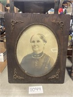 Antique Wooden Frame and Portrait 26x22