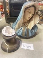 Vintage Virgin Mary Statue-Broken   app 24" tall