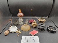 Small Oil Lamps, Display Bases, etc