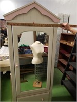 Kids Wooden Cabinet w/ Mirror - As Is