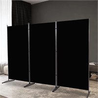 YASRKML 3-Panel Room Divider 102x71.3'  Black