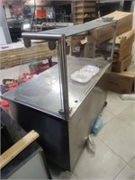 4Ft ss Counter Cabinet w sneeze Guard on wheels