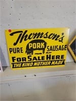 Thompsons Pork For Sale Metal Sign Erickson