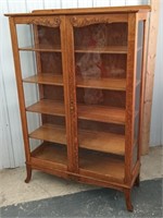 Oak Display  China / Bookcase  Two Doors, four