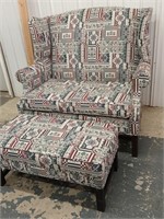 Chippendale Wingback  style Chair and a half by