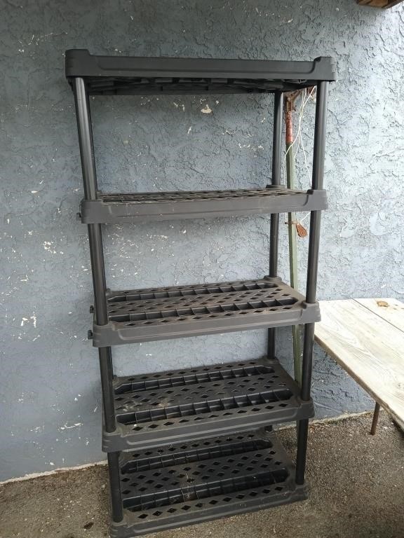 Plastic shelf.   Look at the photos for more