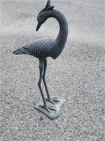Aluminum egret bird statue for lawn and garden.