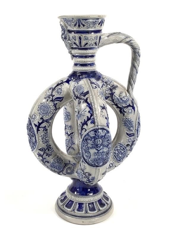 Westerwald Double Ring Pottery Ewer