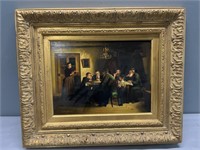 Oil Painting on Board  European Table Scene