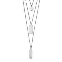 Silver Multi-Layer Rhodium Plated Necklace