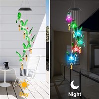 AUTOMATIC LED SOLAR WIND CHIMES HUMMING BIRD