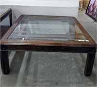 BEVELED GLASS TOP COFFEE TABLE