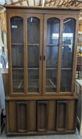 LIGHTED CHINA CABINET, NO GLASS ON SHELVES
