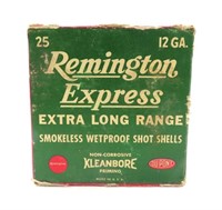 VTG AMMO BOX REMINGTON EXPRESS 12 GA SHOT GUN