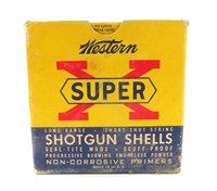 VTG AMMO BOX WESTERN SUPER X SHOTGUN SHELLS
