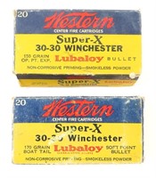 VTG AMMO BOXES WESTERN SUPER X 30-30 WINCHESTER