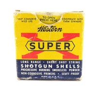 VTG AMMO BOX WESTERN SUPER X 22 SHOT GUN SHELLS