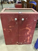 Painted wooden cabinet.  30 x 25 x 13.5
