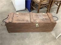 Rectangular wooden storage box.  12 x 37 x 13