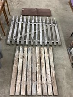 Rustic barn wood picket fence pieces.