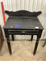 Black leather top table