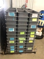 78 plastic parts bins 24inx10inx4.5in