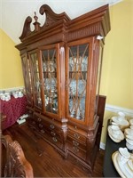 Ornated lighted mahogany  China cabinet