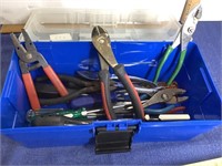 Plastic toolbox with tools