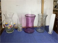 5 clean glass vases