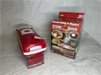 Kitchen chopper and stoneware microwave cooker