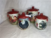 Set of 4 Rooster cannisters