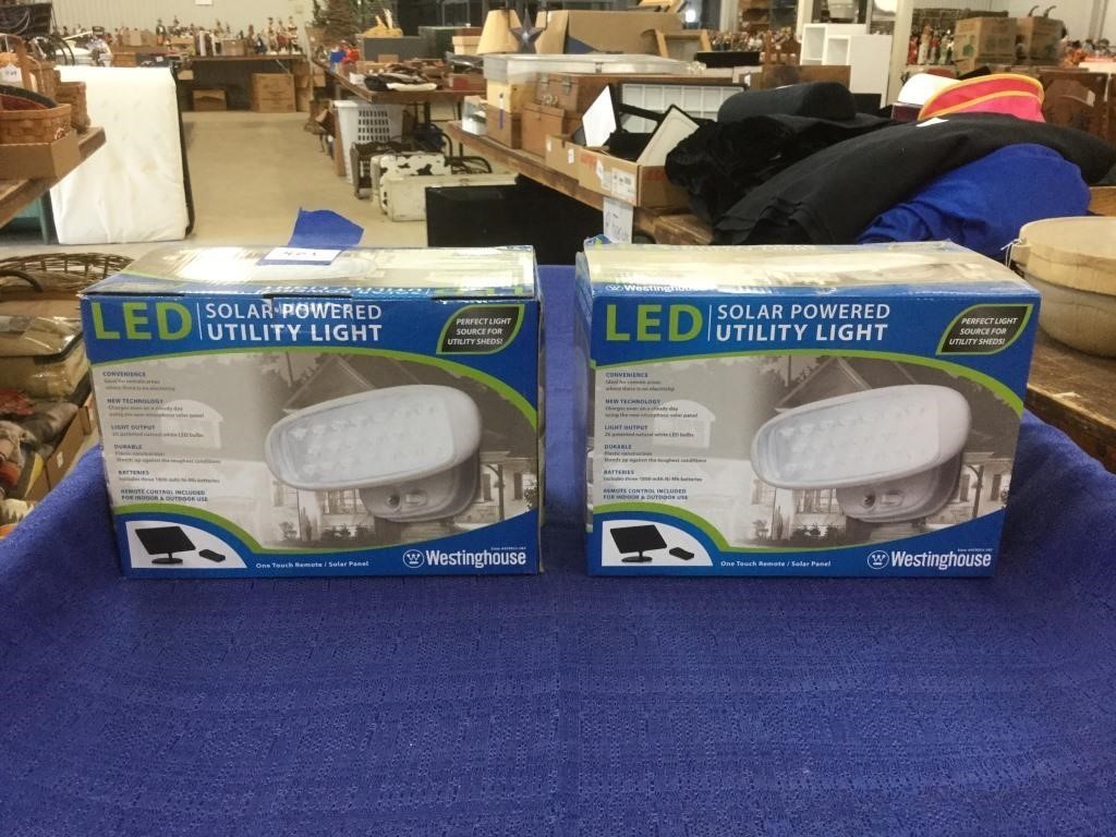 Two Solar powered utility lights
