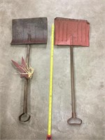 Two 32 inch decorative shovels