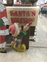 34 inch tall Santas workshop lighted blow mold