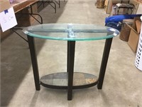 4 x 28 x 14 glass top side table