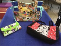 Canvas tote, purse, and wallet