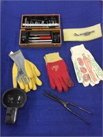 gloves, X-Acto knife set, etc.