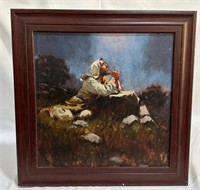 Framed Painting of Praying Jesus on Mt. of Olives