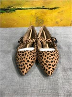 Journee Collection Animal Print Flats SZ 8 1/2