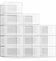 SEE SPRING Large 12 Pack Shoe Storage Box, Clear