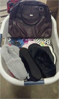 Clothes Basket with Clothes Slippers Purses More