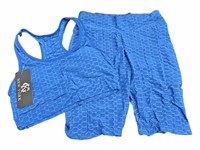 Royal Blue Sports workout Bra and biker Shorts