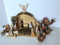 Nativity Scene, figures painted by Jane Eaton
