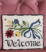Painted Slate Welcome Sign