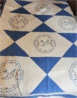 Quilt, hand sewn with Bluebirds